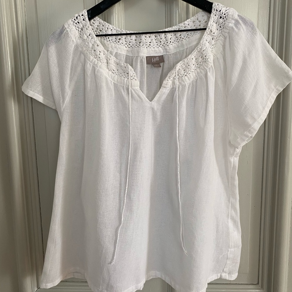 J Jill crocheted peasant blouse